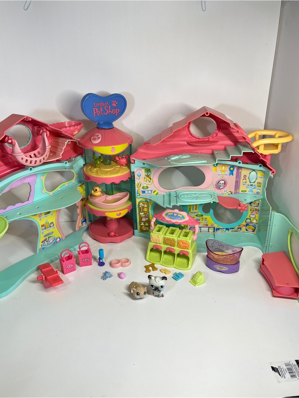 Vintage Littlest Pet Shop Biggest House Playset #157 #PP1 W/ Key Sign Foldable